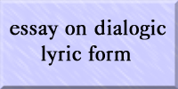 essay on dialogic lyric form